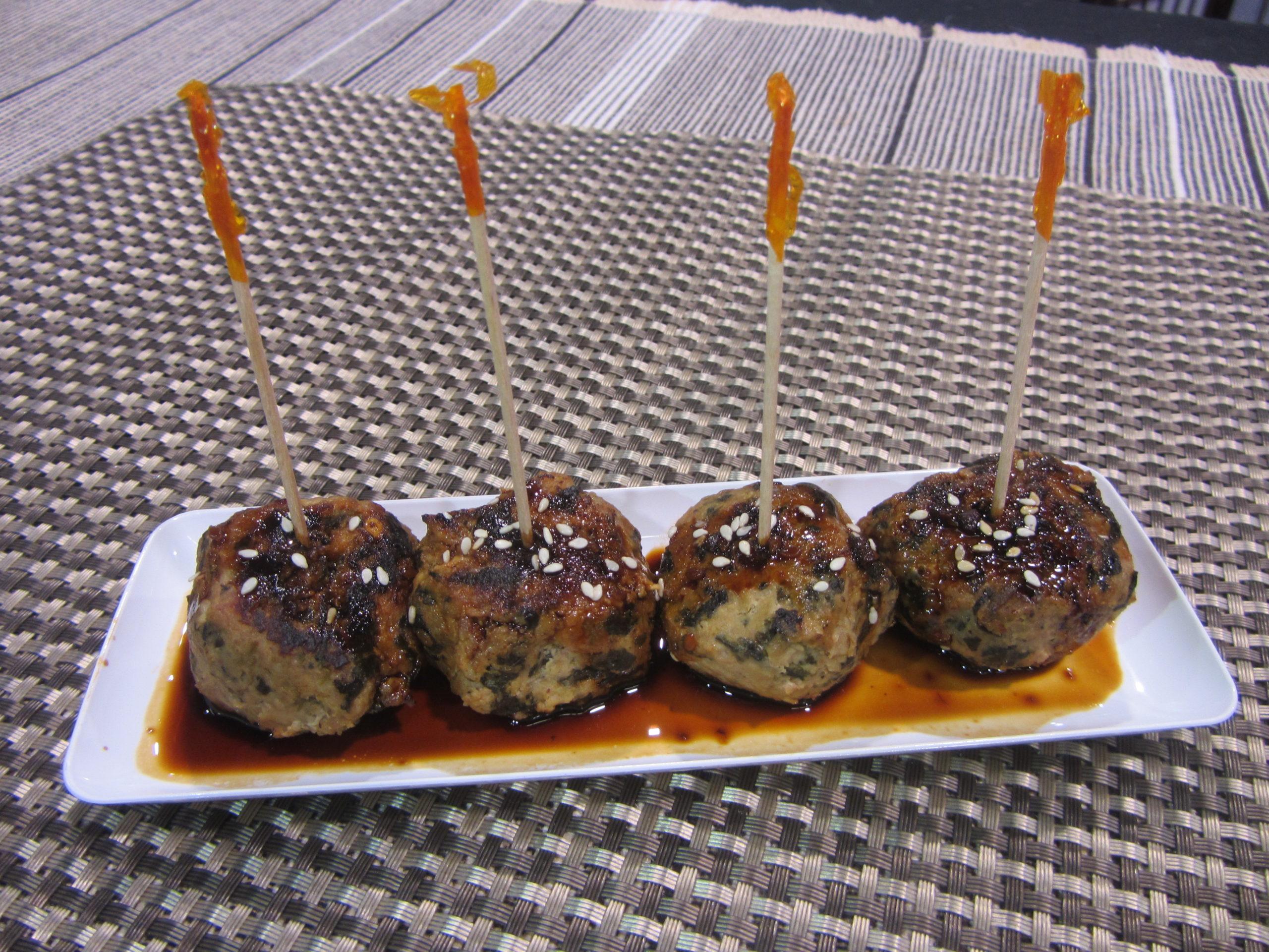 Marukan Teriyaki and Turkey Spinach Meatballs