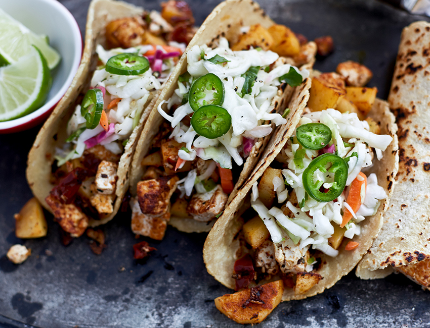 Chipotle Tofu and Potato Tacos