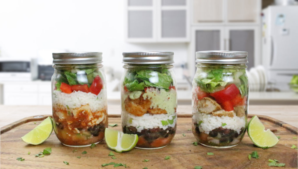 Mason Jar Burrito Bowls