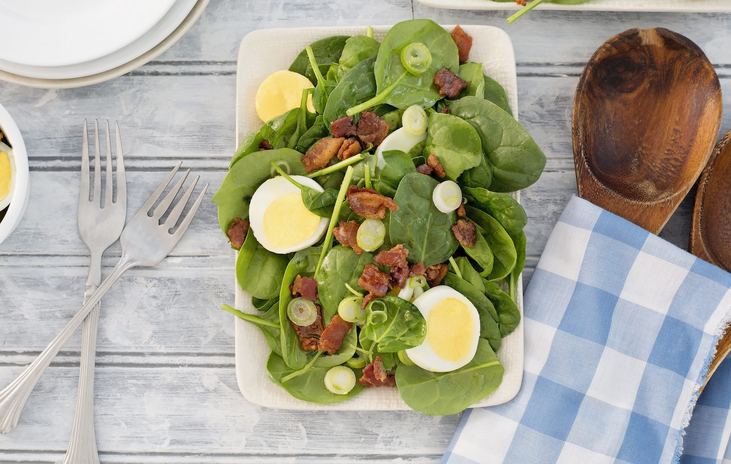 Marukan Spinach Salad with Warm Bacon Dressing