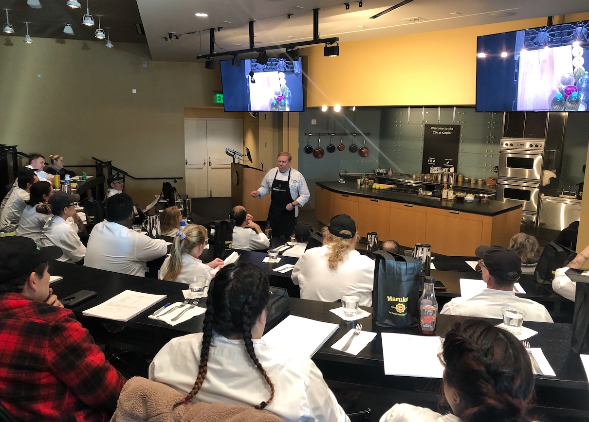 Chef Austin Yancey Educates Chefs On Uses of Marukan at the Culinary Institute of America