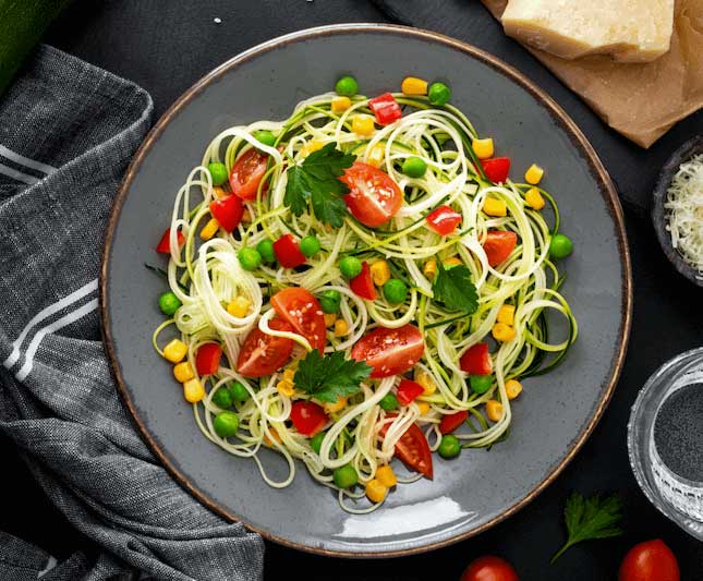 Marukan Zoodles and Tomato Salad