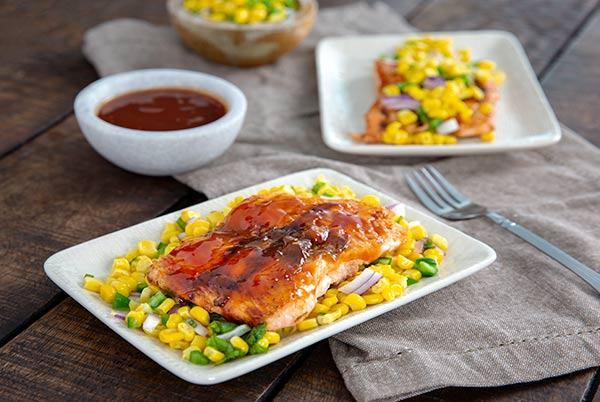 Marukan BBQ Salmon with Corn Salsa