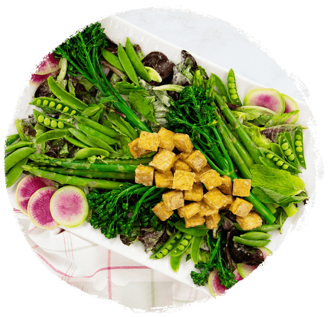 Marukan Spring Salad with Crispy Tofu Croutons