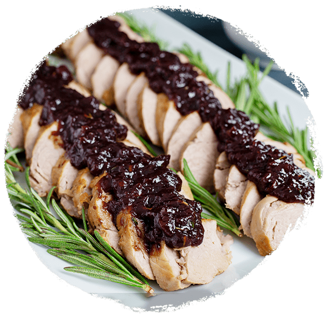 Marukan Brined Pork Tenderloins with Cranberry Rosemary Sauce
