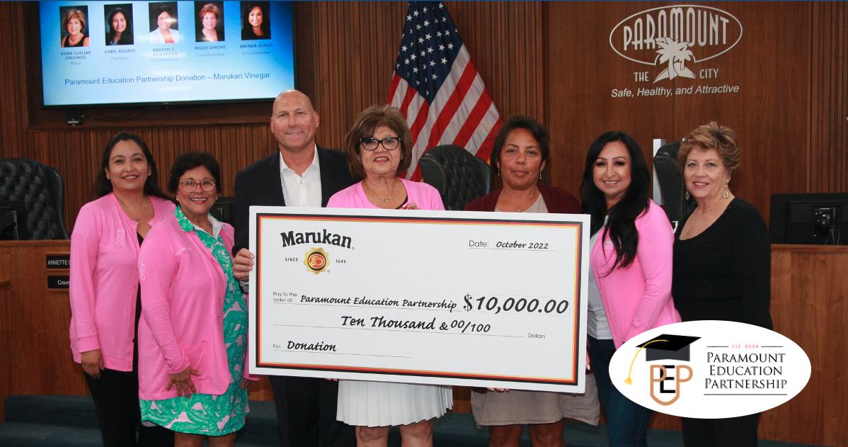 Paramount Education Partnership Receives $10K Donation from Marukan