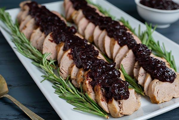 Marukan Brined Pork Tenderloins with Cranberry Rosemary Sauce