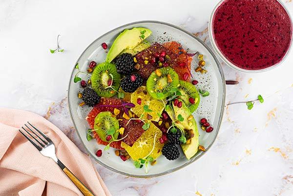 Marukan Citrus Avocado Salad with Blueberry Vinaigrette