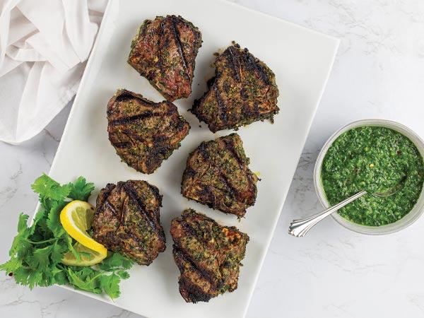 Marukan Grilled Lamb Chops with Chimichurri Sauce