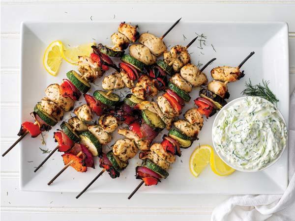 Marukan Chicken Skewers with Tzatziki Sauce