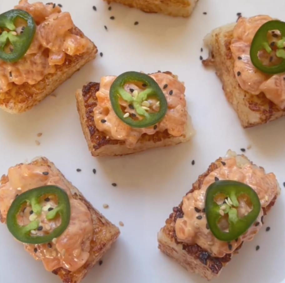 Marukan Spicy Salmon with Crispy Rice