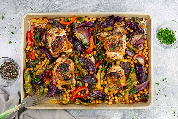 Marukan Asian Sheet Pan Chicken with Peppers and Onions