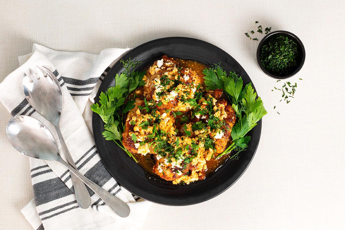 Marukan Hot Honey Feta Chicken with Fresh Herbs