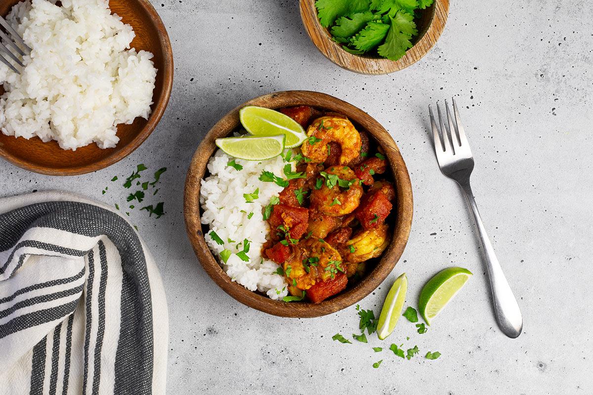 Marukan Shrimp Vindaloo with Seasoned Rice