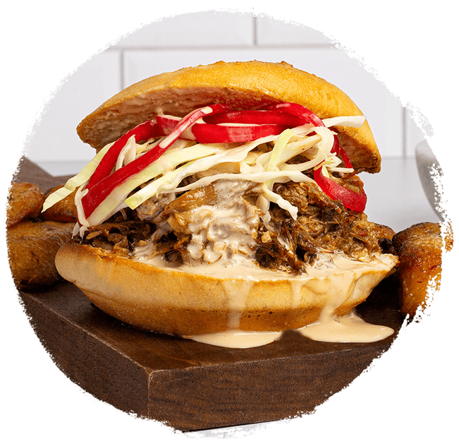 Marukan Dominican-Inspired Pulled Pork Sandwiches with Ponzu Thousand Island